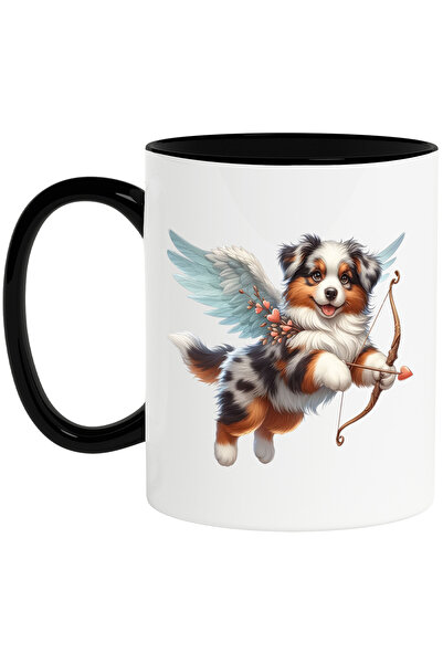 StoryGift Romania Cana cu un catelus blanos | vesel | ilustratie | trage cu arcul | zboara | are a, Cu Maner Negru