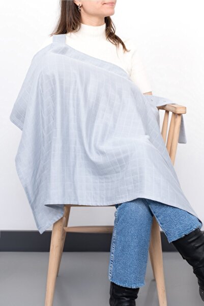 Little Gusto Organic Cotton Muslin Blue Breastfeeding Bib