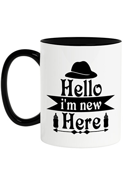 StoryGift Romania Cana cu textul in engleza "Hello, I'm new here" - salut sun...