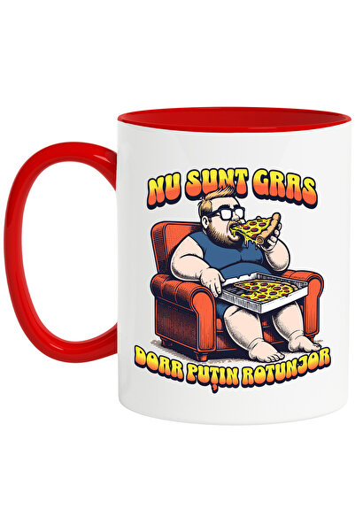 StoryGift Romania Cana Om mancand pizza Nu sunt gras, doar puțin rotunjo, 330...