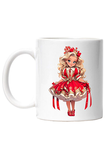 StoryGift Romania Cana cu o fetita dragalasa | ilustratie | rochie rosie | pa...