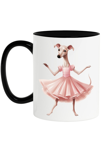 StoryGift Romania Cana cu Whippet in rochie, caine, animal de companie, ilust...