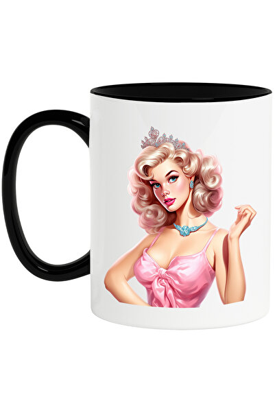 StoryGift Romania Cana cu o femeie frumoasa | | ilustratie | rochie | roz | c...