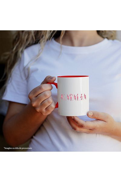 StoryGift Romania Mug With The Name Natalia, Floral, Colorful, Creative, Beautiful, Unique, 330ml, Ceramic, With ,STG.