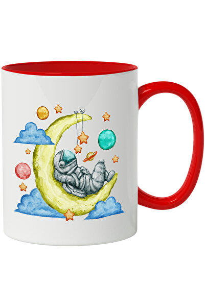 StoryGift Romania Cana Cu Astronaut, Nori, Luna, Planete, Multicolor 330 ml, ...