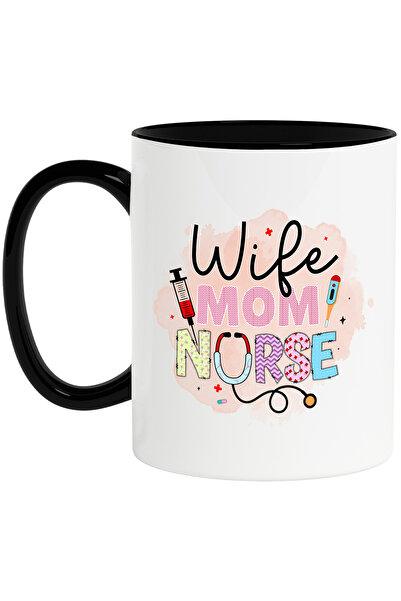 StoryGift Romania Cana cu mesajul "Wife, mom, nurse", profesie, ilustratie, m...
