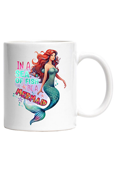 StoryGift Romania Cana cu mica sirena cu mesajul "In a sea of fish, be a merm...