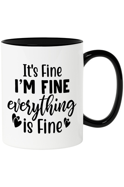 StoryGift Romania Cana cu inimioare si textul "E bine, eu sunt bine, totul e ...