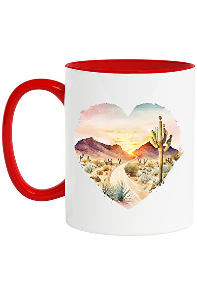 StoryGift Romania Cana cu un peisaj din Texas | ilustratie | cactus | forma d...