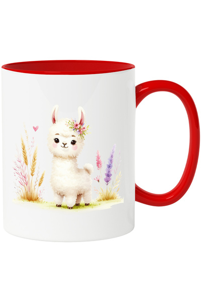StoryGift Romania Cana cu o Llama imbujorata | ilustratie | grau | plante | f...