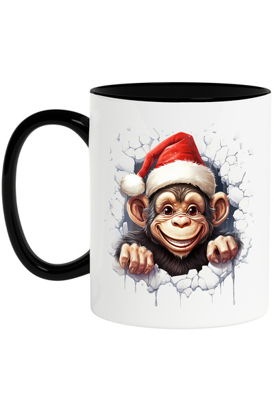 StoryGift Romania Cana cu un cimpanzeu cu caciula de Craciun | ilustratie | s...