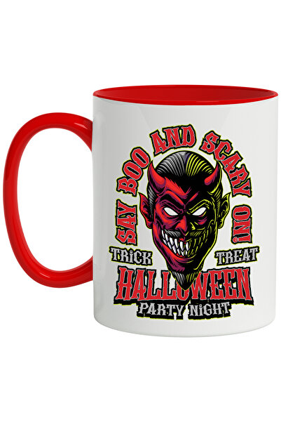 StoryGift Romania Cana Cu Mesaj In Engleza Say Boo And Scary On, Masca, Demon...