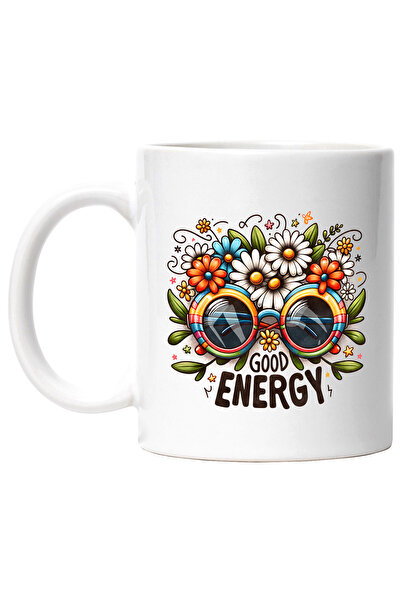 StoryGift Romania Cana cu mesajul "Good energy", stilul hippie, cultura, ilus...