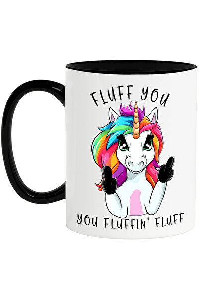 StoryGift Romania Cana cu un unicorn care arata semne obscene cu mesajul "Flu...