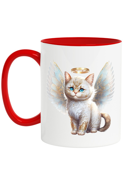 StoryGift Romania Cana cu o pisica blanoasa cu aripi | ilustratie | simboluri...