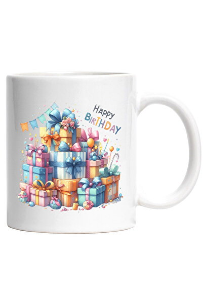 StoryGift Romania Cana cu o multime de cadouri | ilustratie | mesajul "Happy ...