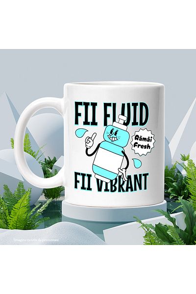 StoryGift Romania Be fluid, be vibrant, stay fresh water bottle, 330ml, Ceramic with A Handle, With, STG