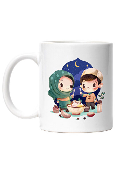 StoryGift Romania Cana Cu Copii, Iarna, Mancare, Luna, Multicolor 330 ml, Cer...