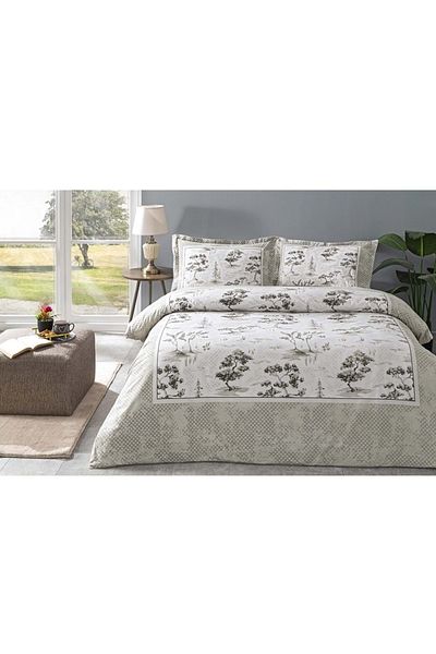 Özdilek Özdilek Ranforce Oversize Double Duvet Cover Set-Toile De Jouy Beige