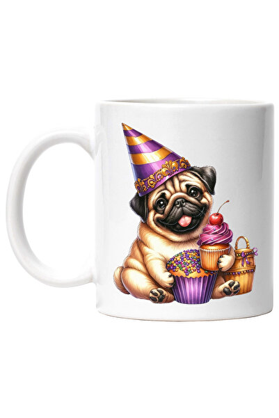 StoryGift Romania Cana cu un catel vesel, ilustratie, aniversare, briose, dul...