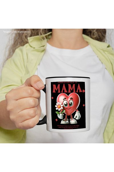 StoryGift Romania Hug-mom Mug, the best mother in the family, 330ml, Ceramic with Black Handle, With ,STG