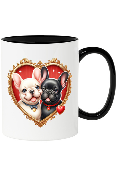 StoryGift Romania Cana cu o catelusa si un catel Pug | ilustratie | cadru in ...