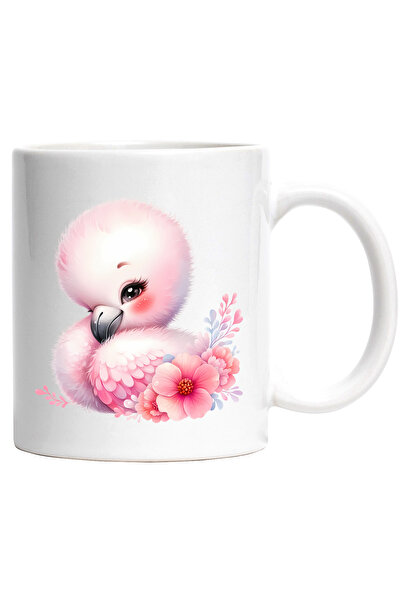 StoryGift Romania Cana cu o pasare Flamingo | ilustratie | plante | flori | i...