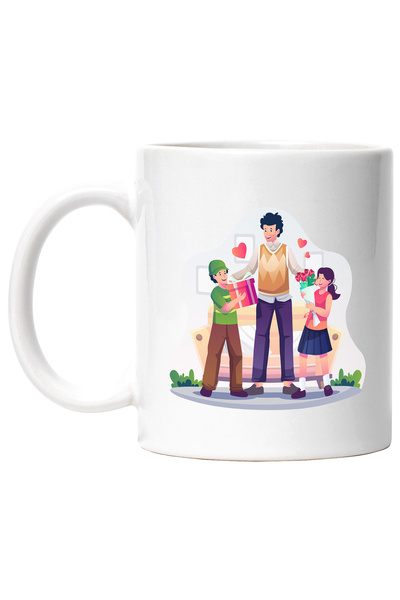 StoryGift Romania Cana Cu Tata, Copii, Parinte, Canapea, Multicolor 330 ml, C...