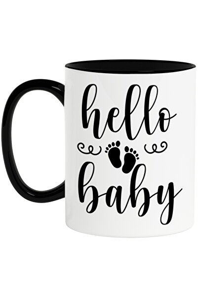 StoryGift Romania Cana cu urme de pasi si textul "Hello, baby" - buna bebelus...