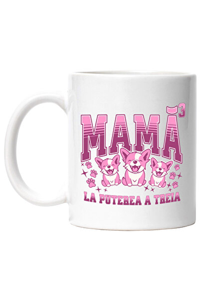 StoryGift Romania Cana Mama la puterea a treia caini pui, familie,, 330ml, Ce...
