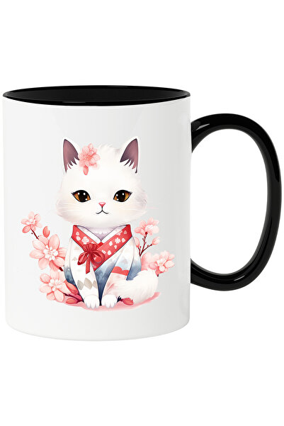 StoryGift Romania Cana cu o pisicuta care poarta o vestimentatie japoneza | f...