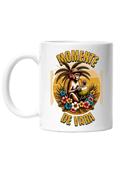 StoryGift Romania Cana Momente de vara maimuta cu nuca de cocos, 330ml, Ceram...