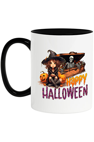 StoryGift Romania Cana cu o mica vrajitoare cu mesajul "Happy Halloween", ilu...