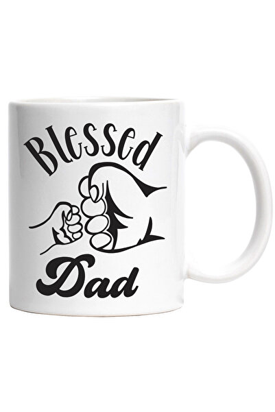 StoryGift Romania Cana cu Textul in Engleza Blessed Dad, Tata Norocos, Doi Pu...