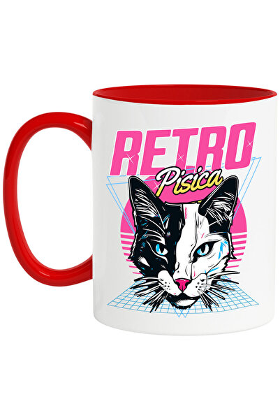 StoryGift Romania Cana cu Cap Pisica Alb Negru Cu Text Retro Pisica, Discotec...