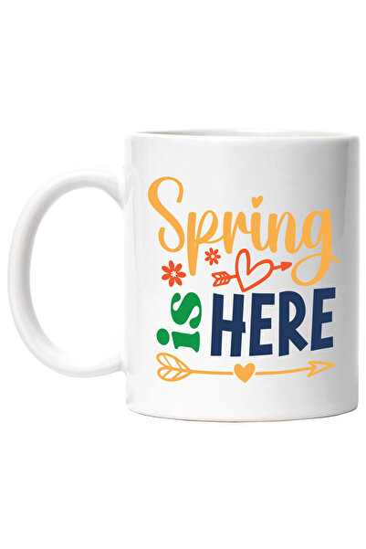 StoryGift Romania Cana cu floricele si inimioare cu mesajul in engleza "Sprin...