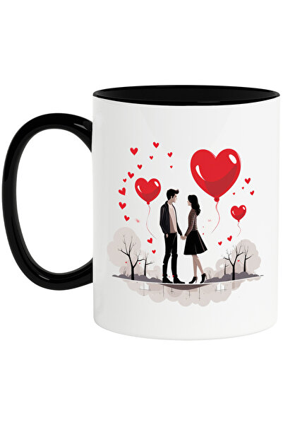 StoryGift Romania Cana cu o femeie si un barbat care se tin de maini, ilustra...