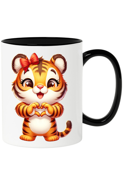 StoryGift Romania Cana cu o femela tigru care face un semn in forma de inima ...