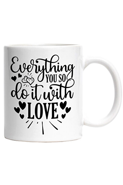 StoryGift Romania Cana cu inimioare si textul "Tot ceea ce faci, fa cu iubire...