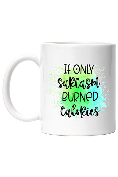 StoryGift Romania Cana cu mesajul "If only sarcasm burned calories", ilustrat...
