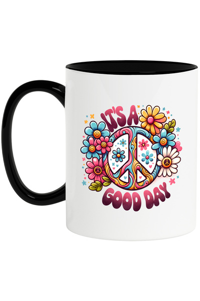 StoryGift Romania Cana cu semnul pacii cu mesajul "It's a good day", stilul h...