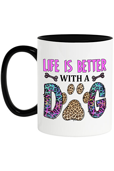 StoryGift Romania Cana cu mesajul "Life is better with a dog", caine, animal ...