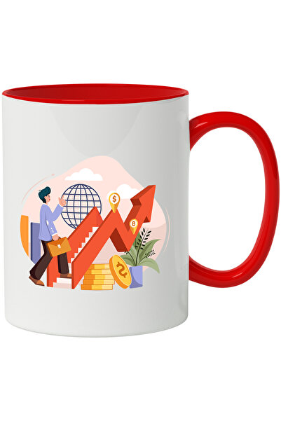 StoryGift Romania Cana Cu Scari, Servieta, Monede, Nori, Multicolor 330 ml, C...