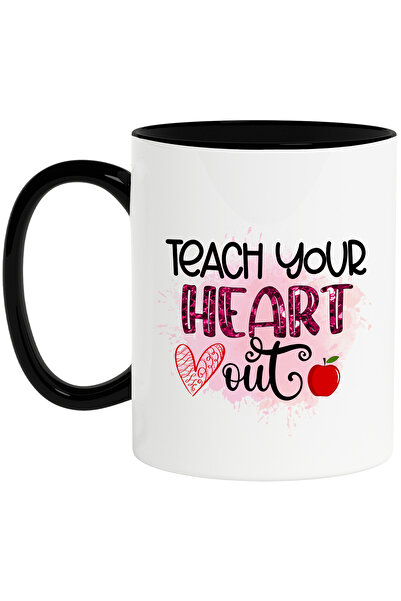 StoryGift Romania Cana cu mesajul "Teach your heart out", ilustratie, scoala,...