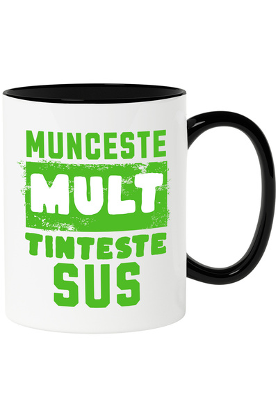 StoryGift Romania Cana cu Mesaj Stil Graffiti Stradal Verde Motivational Mulc...