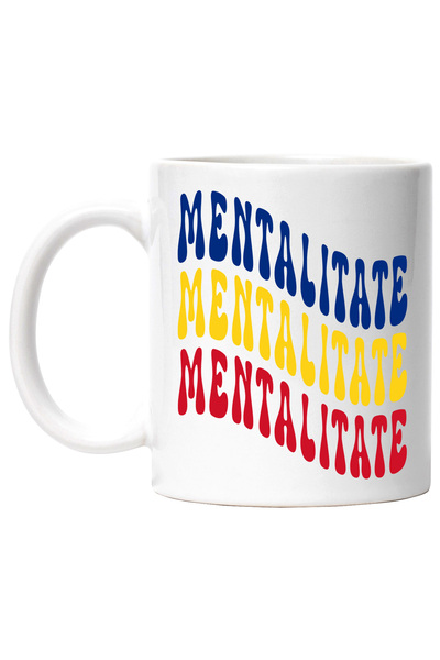 StoryGift Romania Mug The Word Mentality, in the Colors of the Romanian Flag,...