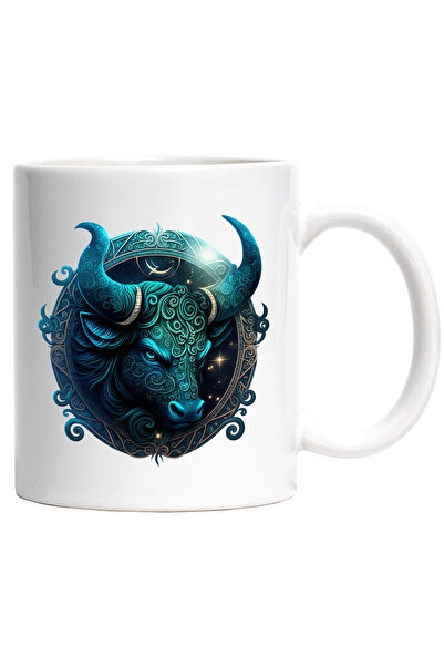 StoryGift Romania Cana cu un taur serios | furios | zodie | cerc | arta abstr...