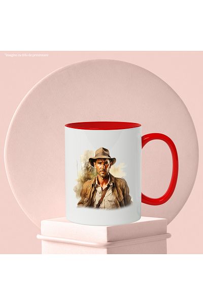StoryGift Romania Mug With Indiana Jones, Fictional Character,x Movie, Adventure, Multicolor 330 ml, Sky, With,STG