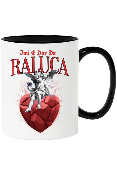 StoryGift Romania Cana cu Inger Cu Aripi Si Flori pe Inima DE Piatra text Imi...