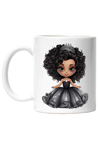 StoryGift Romania Cana cu o fetita de culoare, ilustratie, coronita, rochie, ...